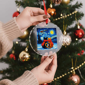 Funny Couples Christmas Crystal Glass Ornament Cats Lover Starry Night TS14 Print Your Wear