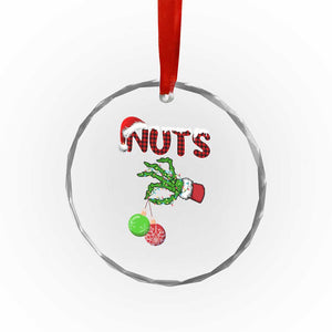 Funny Couples Christmas Crystal Glass Ornament Chest And Nuts Matching Holiday Skeleton Hand TS10 Print Your Wear