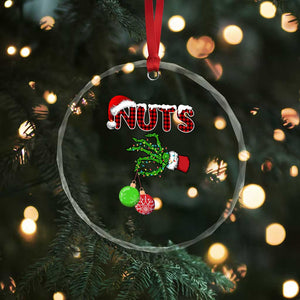 Funny Couples Christmas Crystal Glass Ornament Chest And Nuts Matching Holiday Skeleton Hand TS10 Print Your Wear