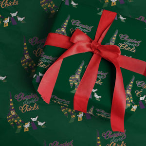 Funny Courir De Mardi Gras Wrapping Paper Roll Chasing Dem Chicks Carnival TS11 Green Print Your Wear