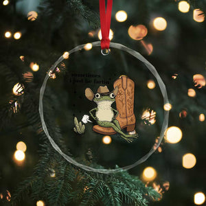 Funny Cowboy Frog Crystal Glass Ornament Sometimes I Just Be Fartin TS14 Print Your Wear
