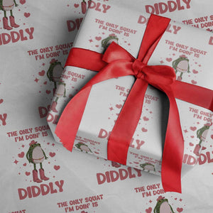 Funny Cowboy Frog Wrapping Paper Roll The Only Squat I'm Doin' Is Diddly TS14 White Print Your Wear