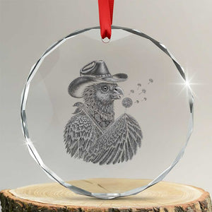 Funny Cowboy Hoatzin Crystal Glass Ornament Blowing Dandelion Western Bird Gift