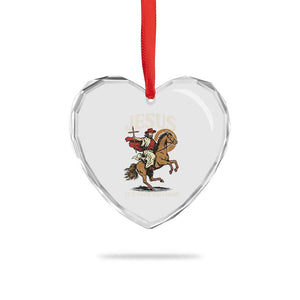 Funny Cowboy Jesus Christmas Heart Crystal Glass Ornament It Is Your Birthday TS14 Print Your Wear