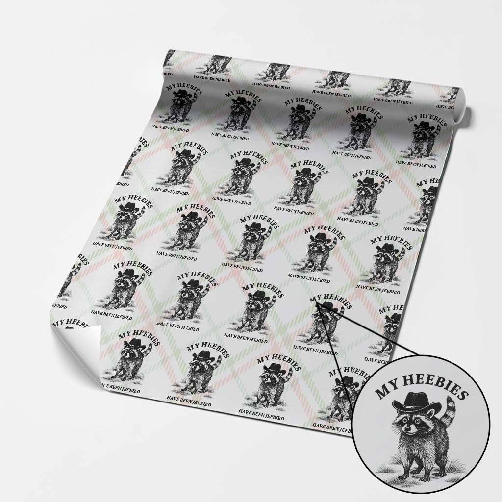 Funny Cowboy Raccoon Meme Wrapping Paper Roll My Heebies Have Been Jeebied TS14 Christmas Plaid Print Your Wear