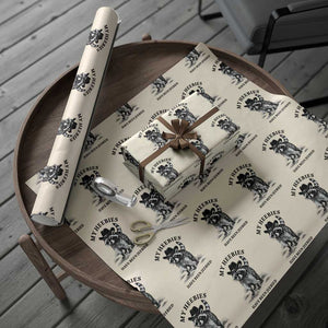 Funny Cowboy Raccoon Meme Wrapping Paper Roll My Heebies Have Been Jeebied TS14 Beige Print Your Wear