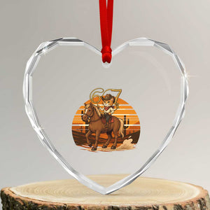 Funny Cowcat Six Seven Meme Heart Crystal Glass Ornament Western 67 Trend Gift TS12 Transparent Glass 3'' Heart Print Your Wear