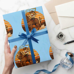 Funny Cowcat Six Seven Meme Wrapping Paper Roll Western 67 Trend Gift TS12 Light Blue Print Your Wear