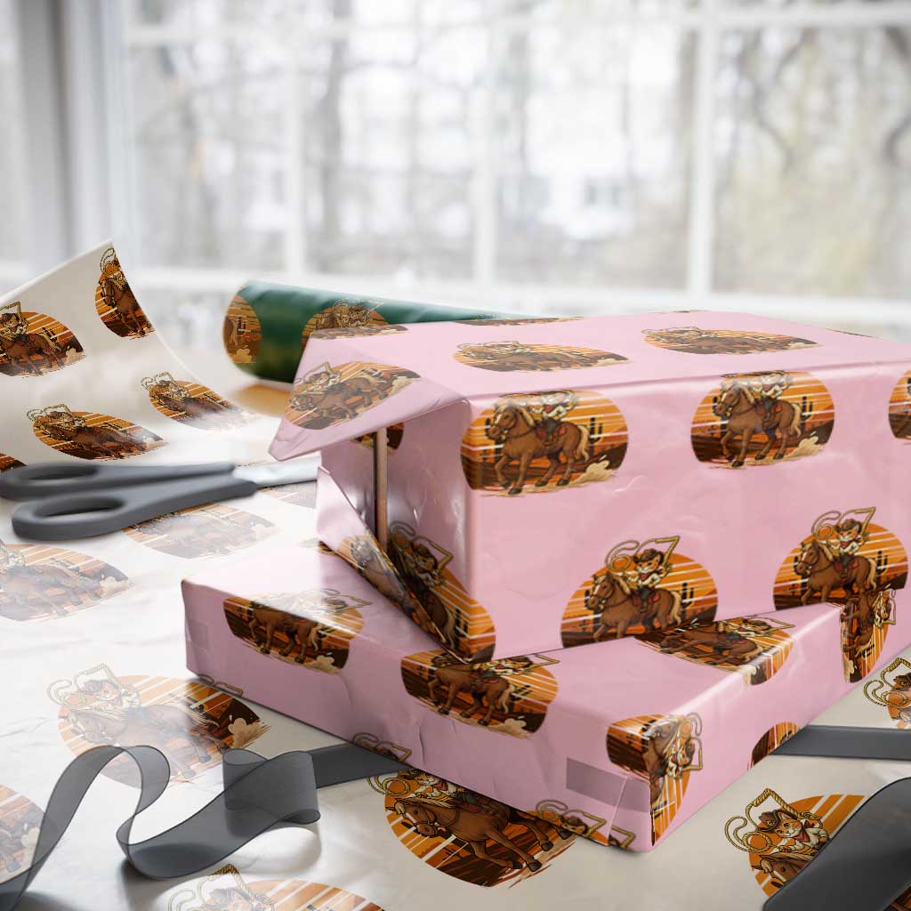 Funny Cowcat Six Seven Meme Wrapping Paper Roll Western 67 Trend Gift TS12 Light Pink Print Your Wear