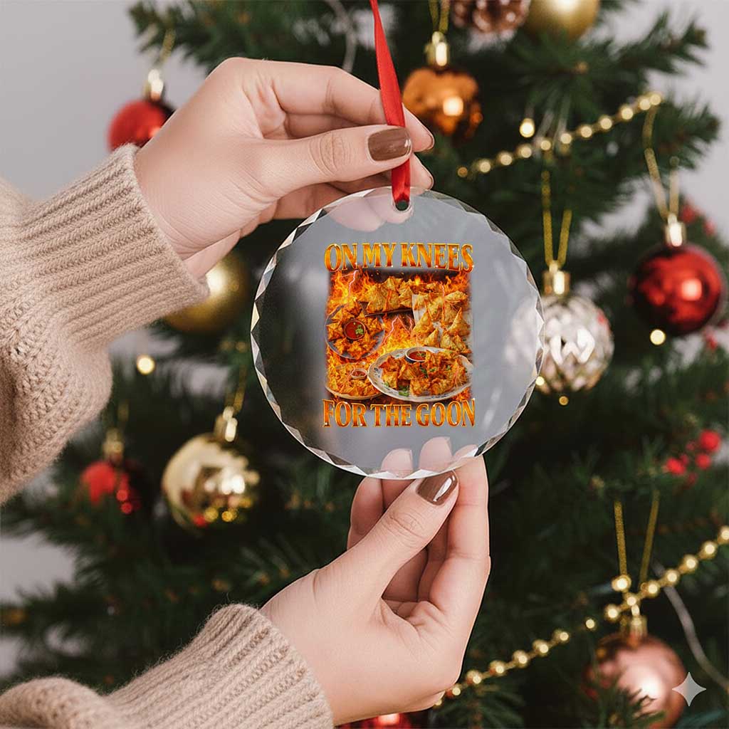 Funny Crab Rangoon Meme Crystal Glass Ornament Vintage 90s Style On My Knees Bootleg Graphic TS10 Print Your Wear