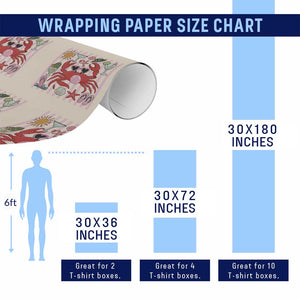 Funny Crab Tropical Summer Vacation Gift Wrapping Paper Roll Striped Summer Beach Vibes TS12 Print Your Wear