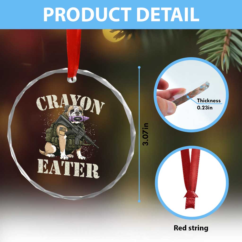Funny Crayon Eater Crystal Glass Ornament Military Corps Proud Marine Soldier TS11 Print Your Wear