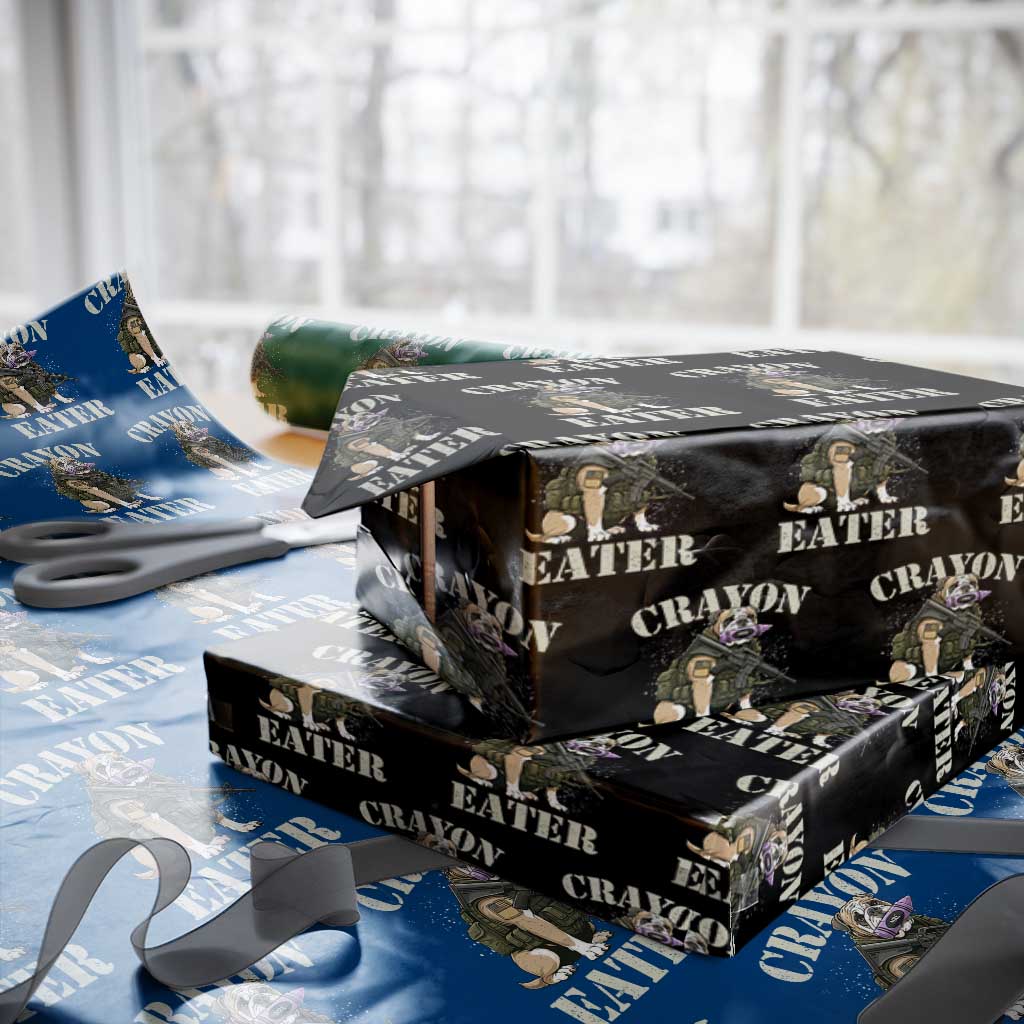 Funny Crayon Eater Wrapping Paper Roll Military Corps Proud Marine Soldier TS11 Black Print Your Wear