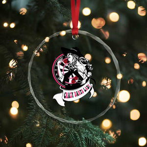 Funny Crazy Darts Lady Crystal Glass Ornament Coolest Girls Play Darts TS12 Print Your Wear