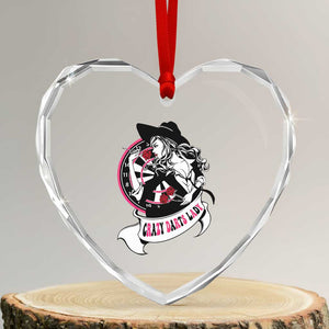 Funny Crazy Darts Lady Heart Crystal Glass Ornament Coolest Girls Play Darts TS12 Transparent Glass 3'' Heart Print Your Wear