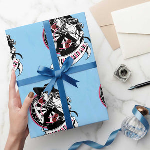 Funny Crazy Darts Lady Wrapping Paper Roll Coolest Girls Play Darts TS12 Light Blue Print Your Wear