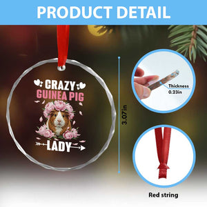 Funny Crazy Guinea Pig Lady Crystal Glass Ornament Cavy Mom Gift TS12 Print Your Wear