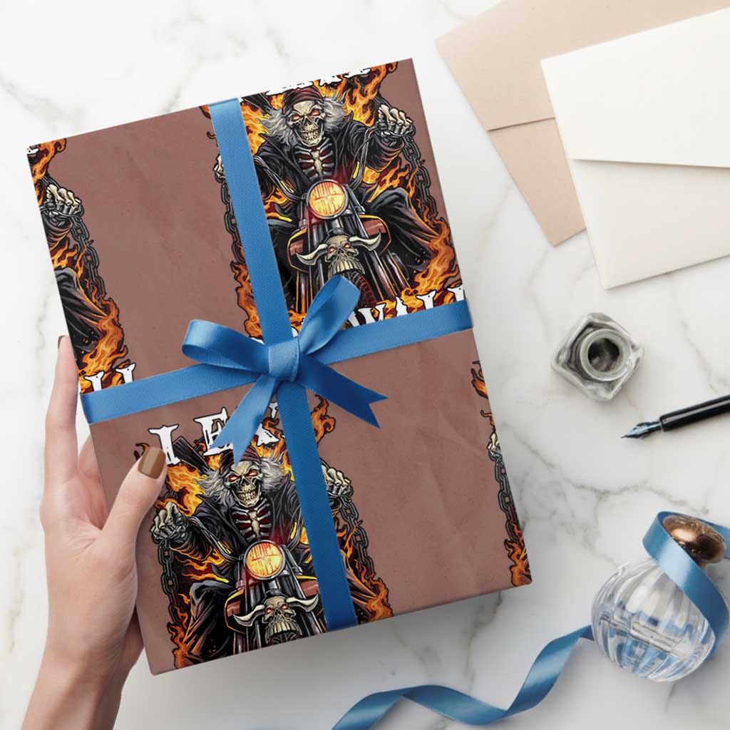 Funny Cringe Hard Skeleton Meme Wrapping Paper Roll I Eat Drywall TS02 Mocha Print Your Wear