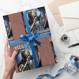 Funny Cringe Hard Skeleton Meme Wrapping Paper Roll I Need HEAD Hugs Encouragement Affection Devotion Middle Finger Edgy Hard Cringe TS02 Mocha Print Your Wear