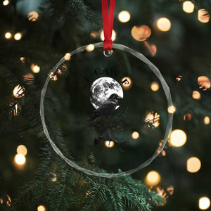 Funny Crow F Caw F Crystal Glass Ornament Gothic Raven and Moon TS02 Print Your Wear