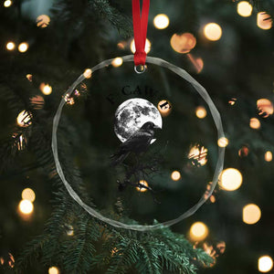 Funny Crow F Caw F Crystal Glass Ornament Gothic Raven and Moon TS02 Print Your Wear