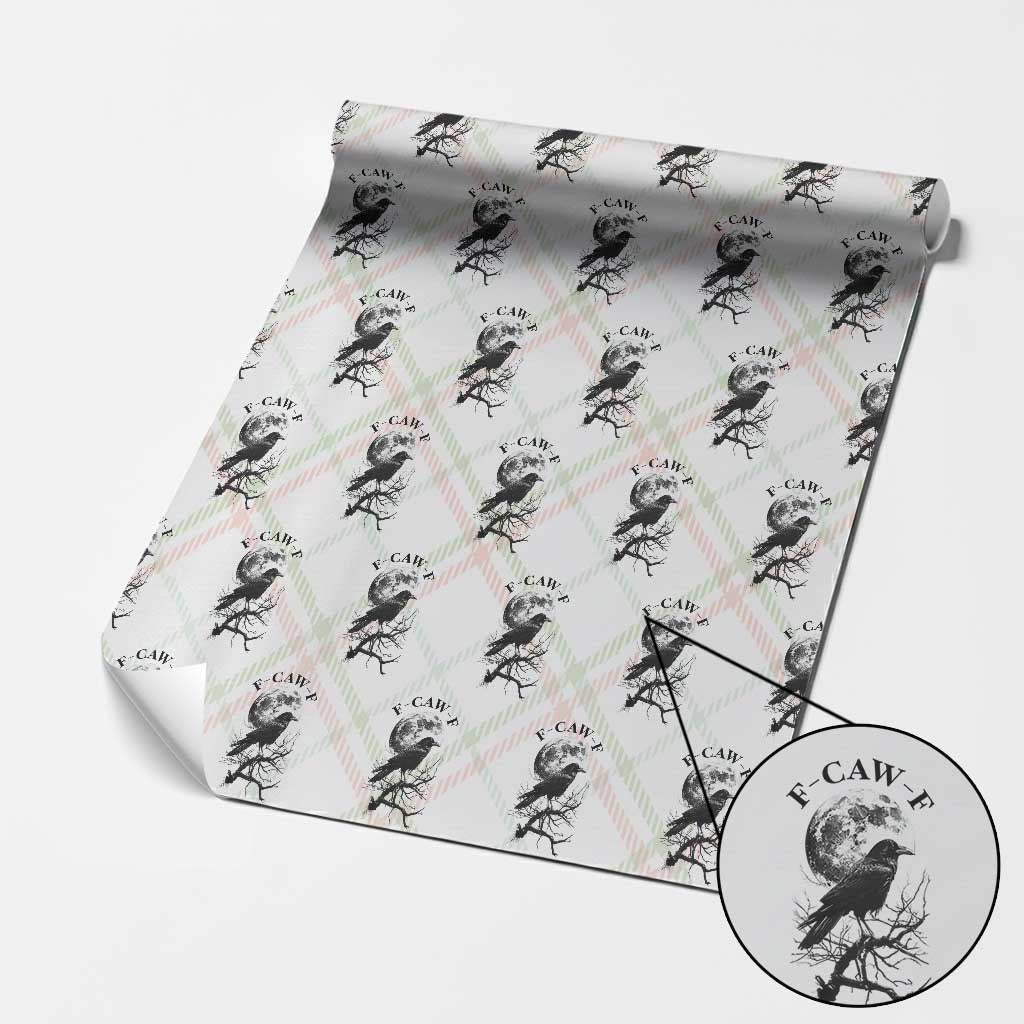 Funny Crow F Caw F Wrapping Paper Roll Gothic Raven and Moon TS02 Christmas Plaid Print Your Wear