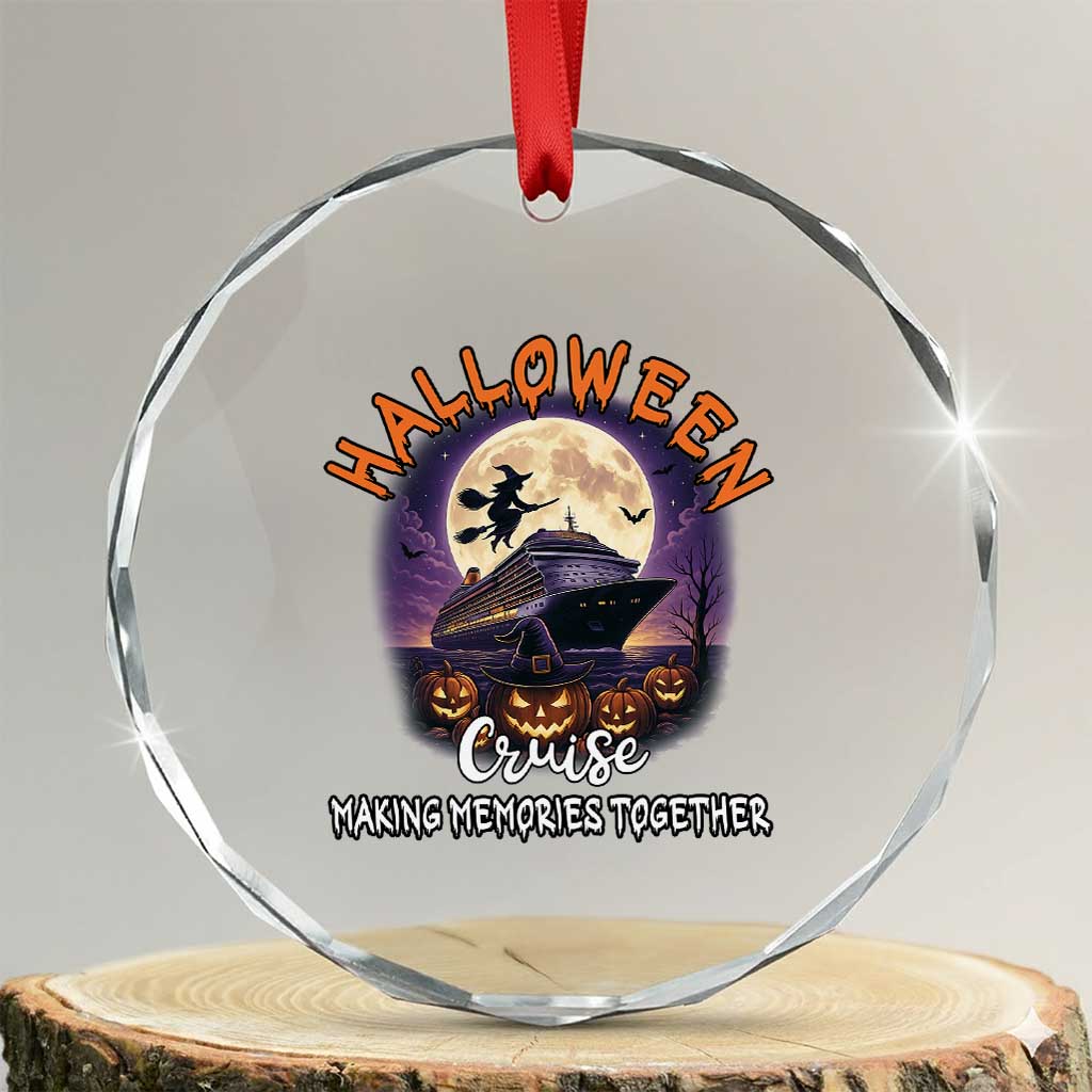 Funny Cruise Halloween Crystal Glass Ornament Making Memories Together TS14 Transparent Glass 3'' Circle Print Your Wear