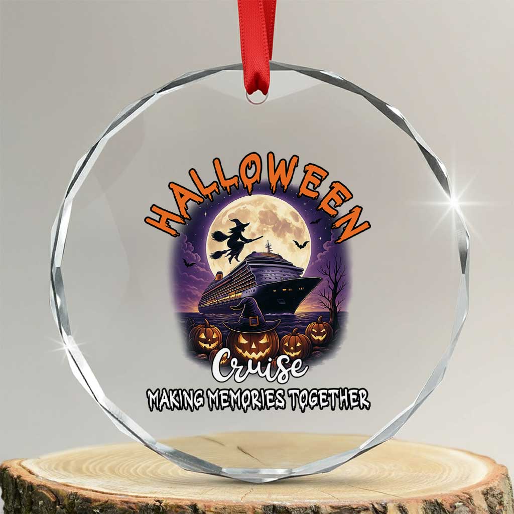 Funny Cruise Halloween Crystal Glass Ornament Making Memories Together TS14 Transparent Glass 3'' Circle Print Your Wear