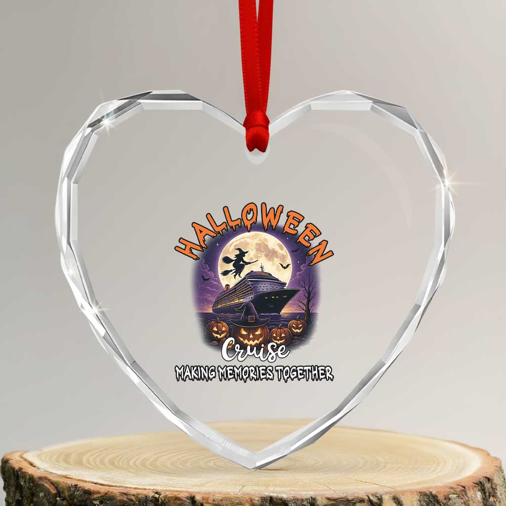 Funny Cruise Halloween Heart Crystal Glass Ornament Making Memories Together TS14 Transparent Glass 3'' Heart Print Your Wear