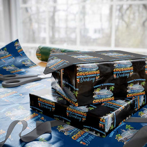 Funny Cruise Vacation Trip Drinking Wrapping Paper Roll Today Is Forecast Cruising With A Chance Of Drinking TS14 Black Print Your Wear