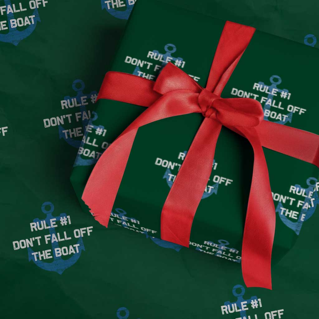Funny Cruise Wrapping Paper Roll Rule #1 Dont Fall Off The Boat - Print Your Wear