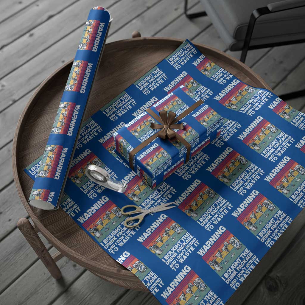 Funny Cruise Wrapping Paper Roll Warning I Bought The Drink Package Retro Vintage TS10 Blue Print Your Wear