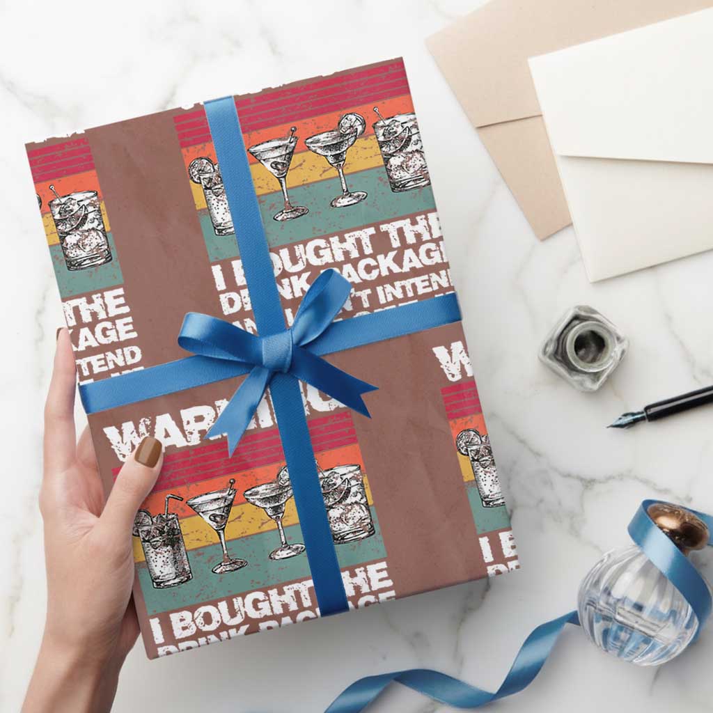 Funny Cruise Wrapping Paper Roll Warning I Bought The Drink Package Retro Vintage TS10 Mocha Print Your Wear