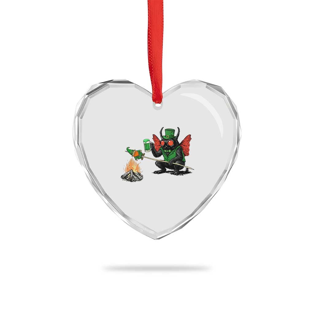 Funny Cryptid Mothman Heart Crystal Glass Ornament St Patricks Day Gift TS12 Print Your Wear