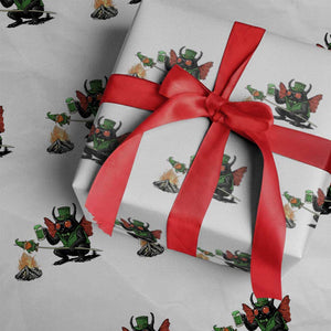 Funny Cryptid Mothman Wrapping Paper Roll St Patricks Day Gift TS12 White Print Your Wear
