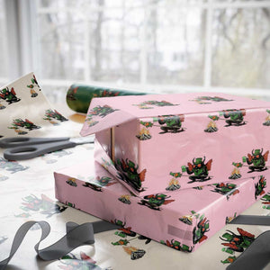 Funny Cryptid Mothman Wrapping Paper Roll St Patricks Day Gift TS12 Light Pink Print Your Wear