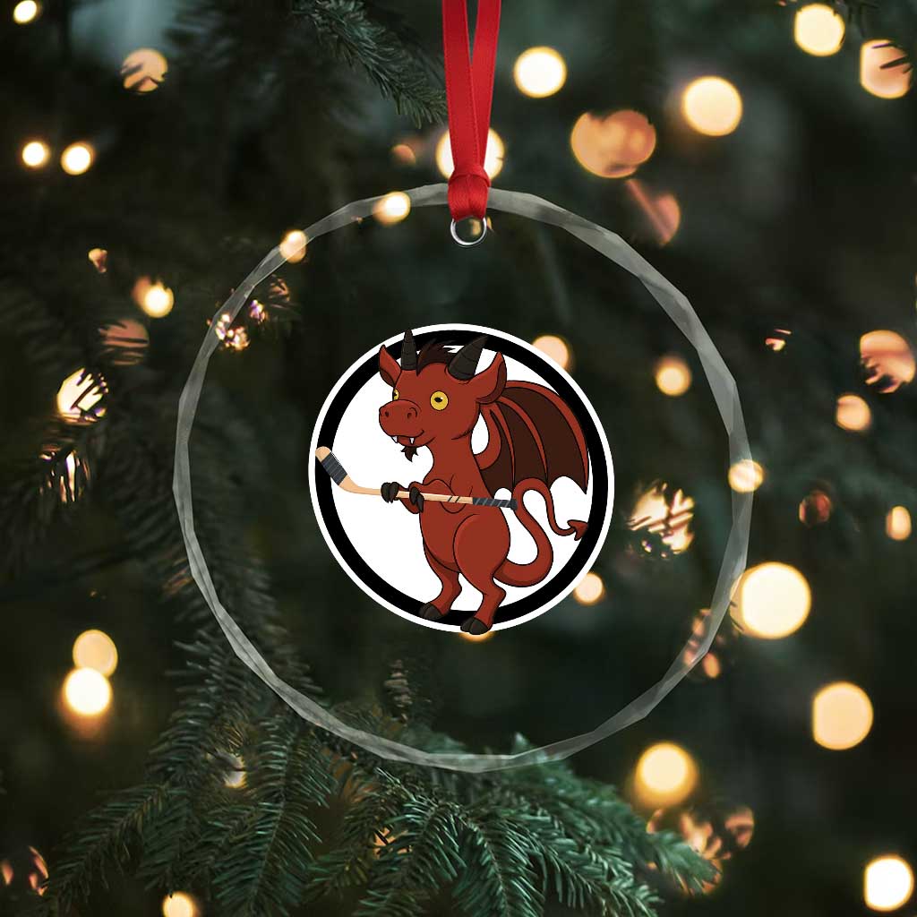 Funny Cryptid Sports Gift Crystal Glass Ornament Jersey Devil Playing Ice Hockey TS12 Print Your Wear