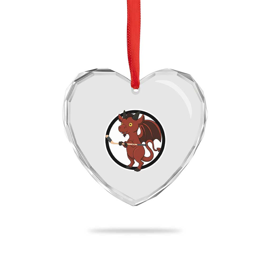 Funny Cryptid Sports Gift Heart Crystal Glass Ornament Jersey Devil Playing Ice Hockey TS12 Print Your Wear