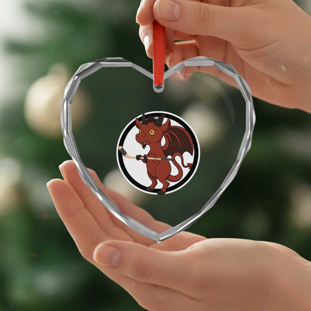 Funny Cryptid Sports Gift Heart Crystal Glass Ornament Jersey Devil Playing Ice Hockey TS12 Print Your Wear