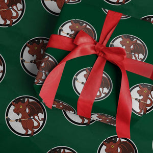 Funny Cryptid Sports Gift Wrapping Paper Roll Jersey Devil Playing Ice Hockey TS12 Green Print Your Wear