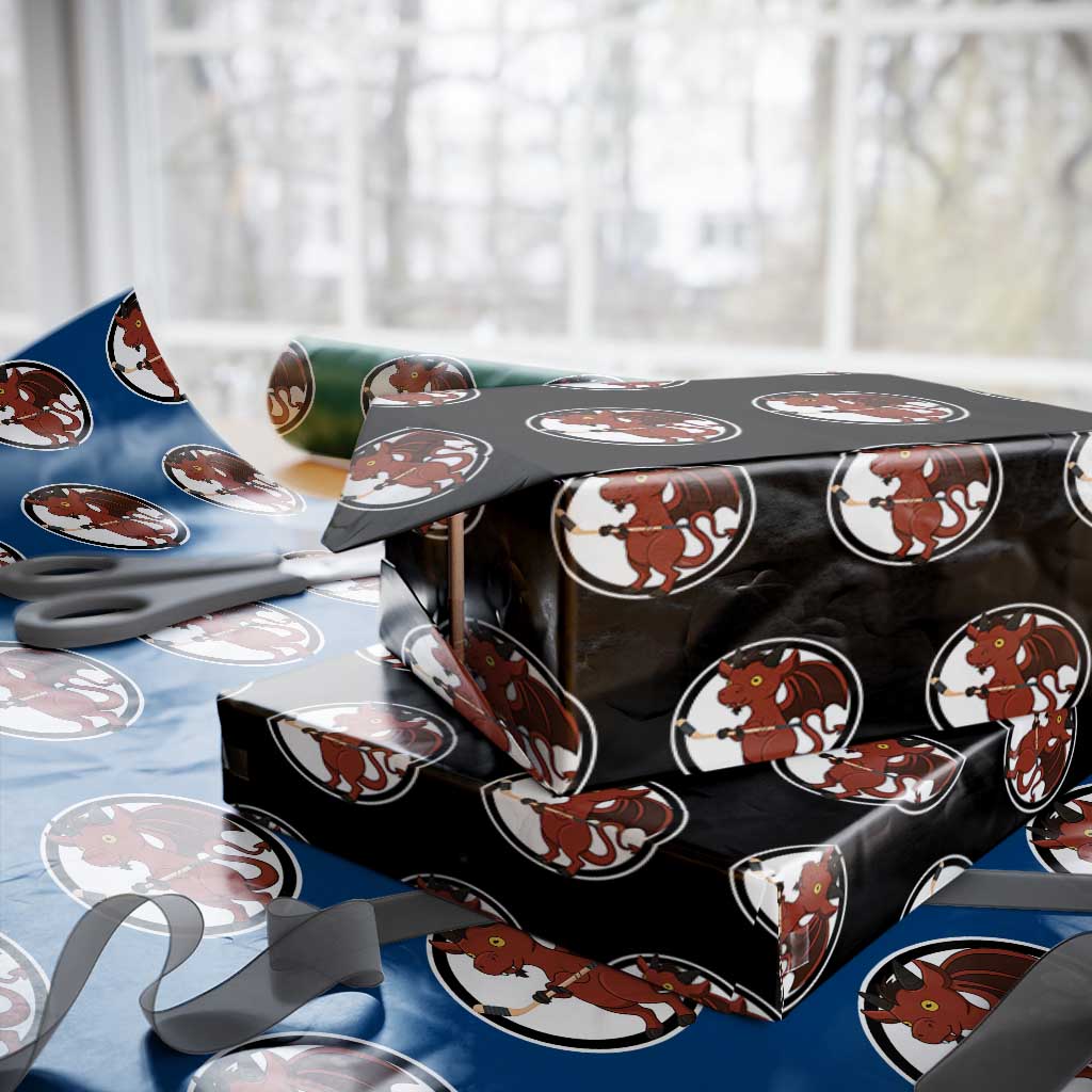 Funny Cryptid Sports Gift Wrapping Paper Roll Jersey Devil Playing Ice Hockey TS12 Black Print Your Wear