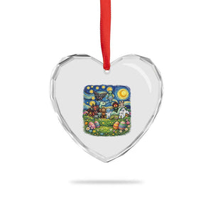 Funny Cryptid Starry Night Easter Heart Crystal Glass Ornament Monster Lover Gift TS12 Print Your Wear