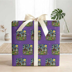 Funny Cryptid Starry Night Easter Wrapping Paper Roll Monster Lover Gift TS12 Purple Print Your Wear