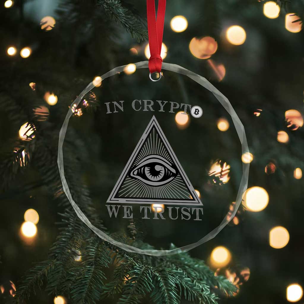Funny Crypto Crystal Glass Ornament In Crypto We Trust Bitcoin Cryptocurrency TS02 Print Your Wear
