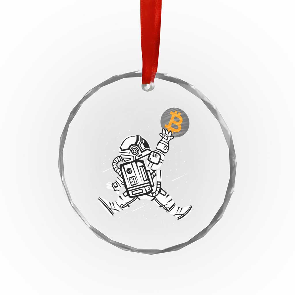 Funny Crypto Investing Crystal Glass Ornament Bitcoin HODL BTC Astronaut Trader TS02 Print Your Wear