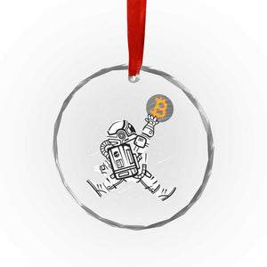 Funny Crypto Investing Crystal Glass Ornament Bitcoin HODL BTC Astronaut Trader - Print Your Wear