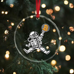 Funny Crypto Investing Crystal Glass Ornament Bitcoin HODL BTC Astronaut Trader - Print Your Wear