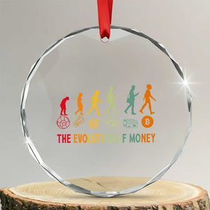 Funny Crypto Investing Crystal Glass Ornament The Evolution Of Money Bitcoin BTC Cryptocurrency - Print Your Wear