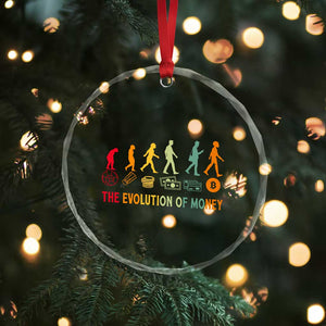 Funny Crypto Investing Crystal Glass Ornament The Evolution Of Money Bitcoin BTC Cryptocurrency - Print Your Wear