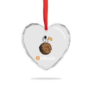 Funny Crypto Investing Heart Crystal Glass Ornament Bitcoin BTC Crypto to the Moon Graphic Featuring Astronaut TS02 Print Your Wear
